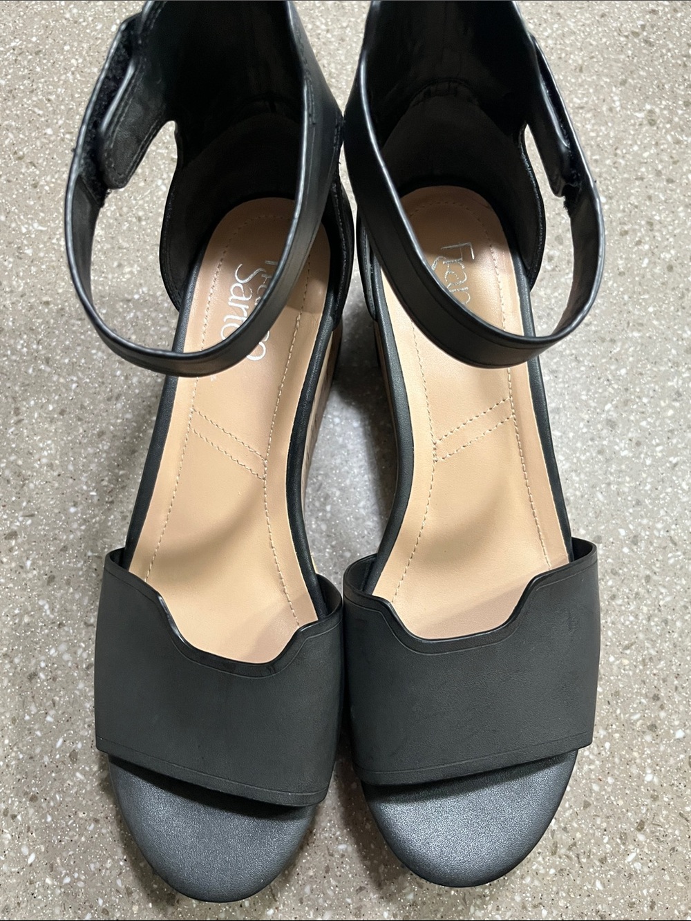 SARTO By Franco Sarto Black Open-Toe Ankle-Strap Sandals